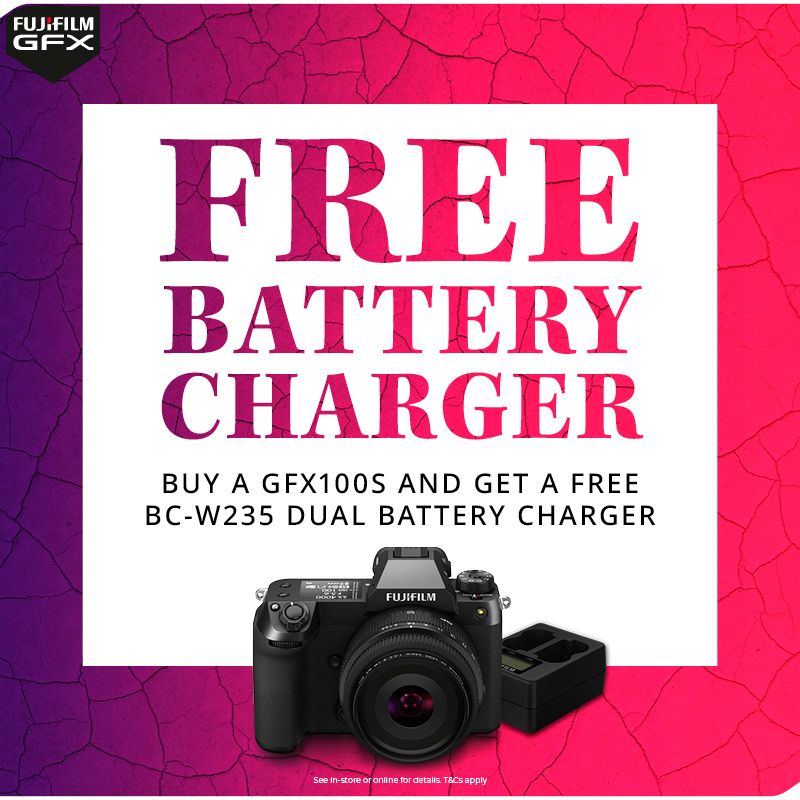 Free BC-W235 Dual Batter Charger for the Fujifilm GFX100S